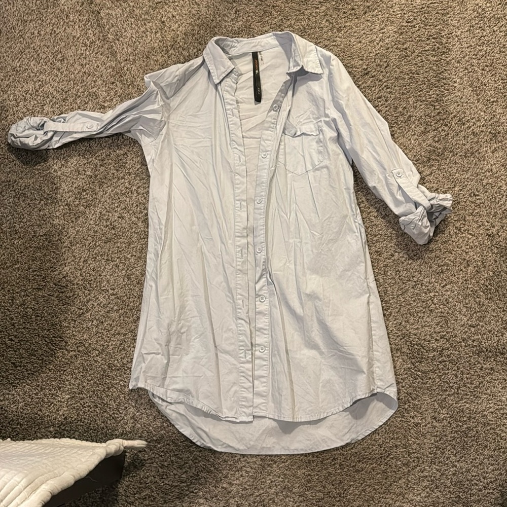 Light blue button-up dress-shirt, tunic